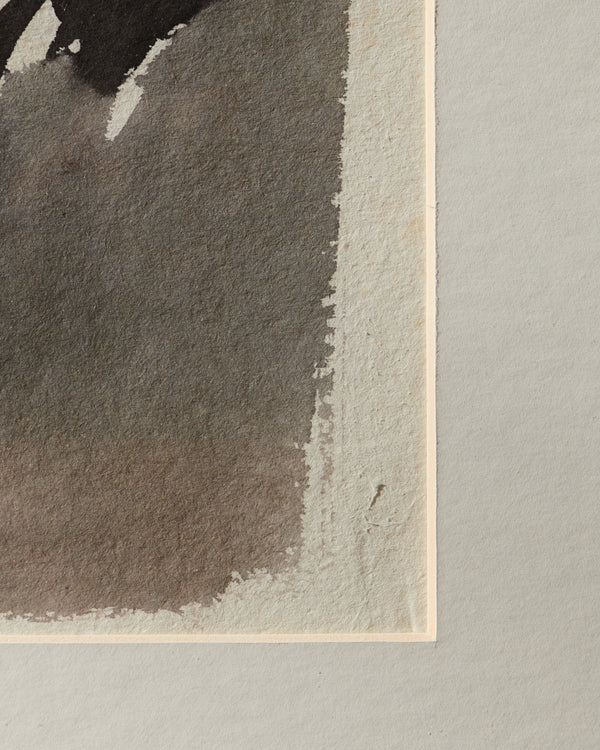 Florals Black & White by Rhoda Staley , 20th Century - Watercolor closeup of painting and mat