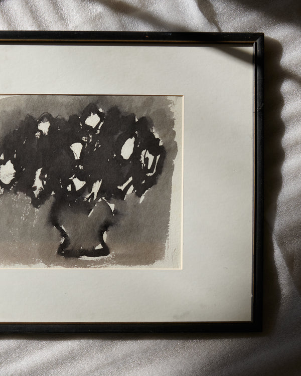 Florals Black & White by Rhoda Staley , 20th Century - Watercolor close up