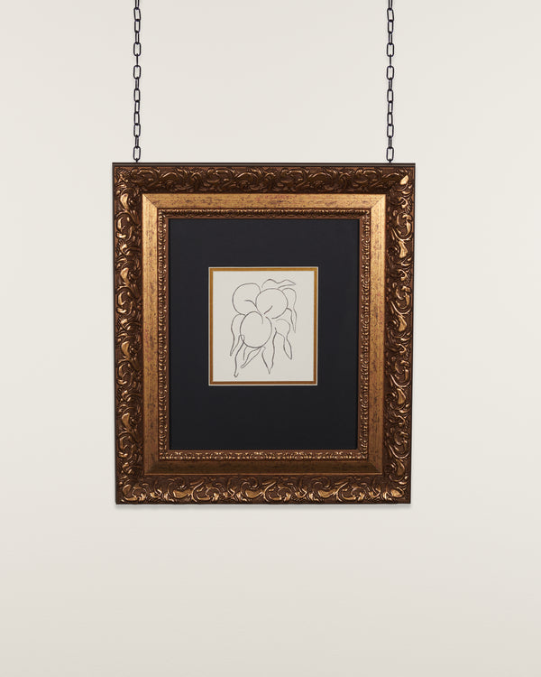 Fruits by Henri Matisse, 1964 - Print, hanging on a white background.