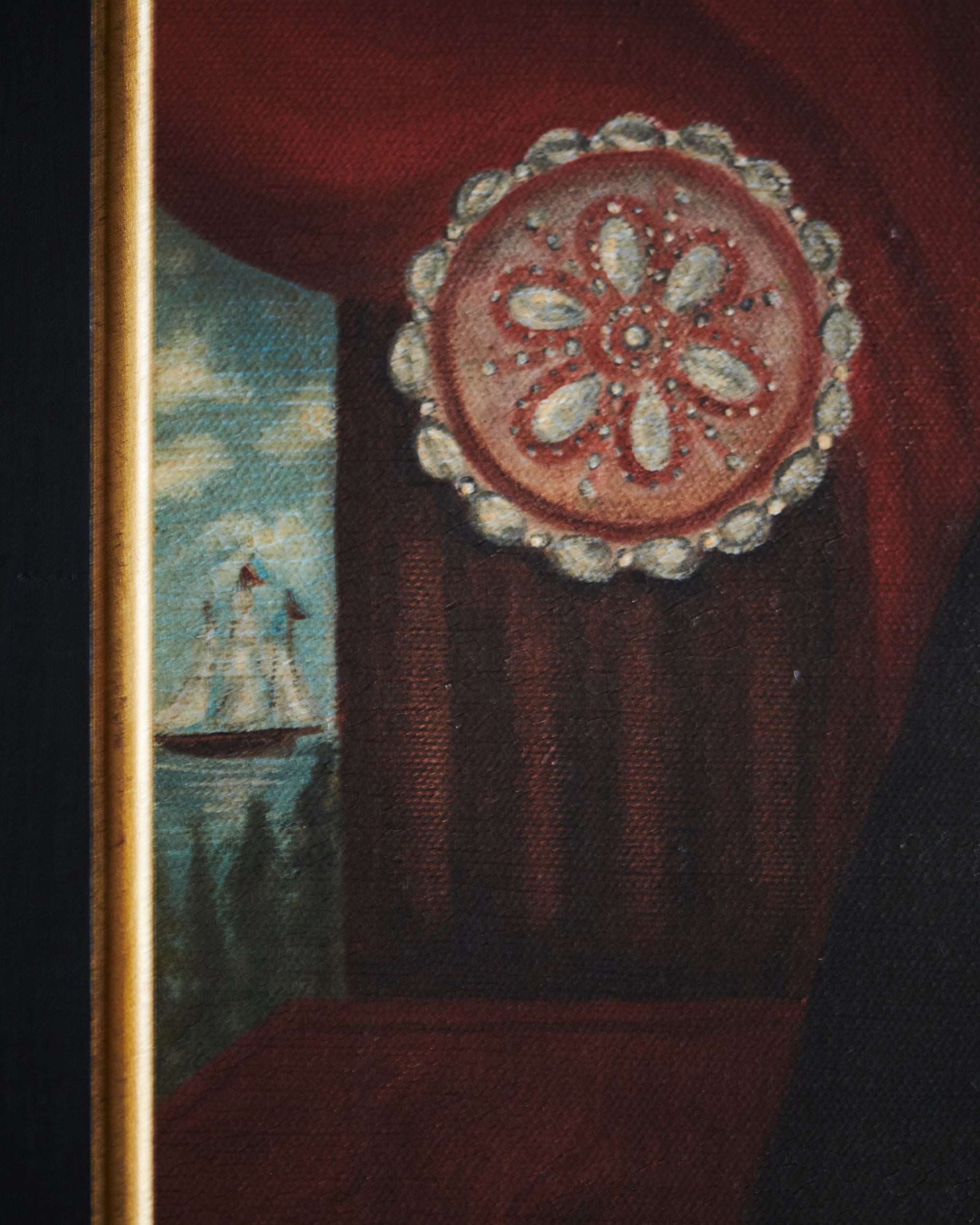 Portrait Of A Woman by Jill Reese, 20th Century - Painting close up