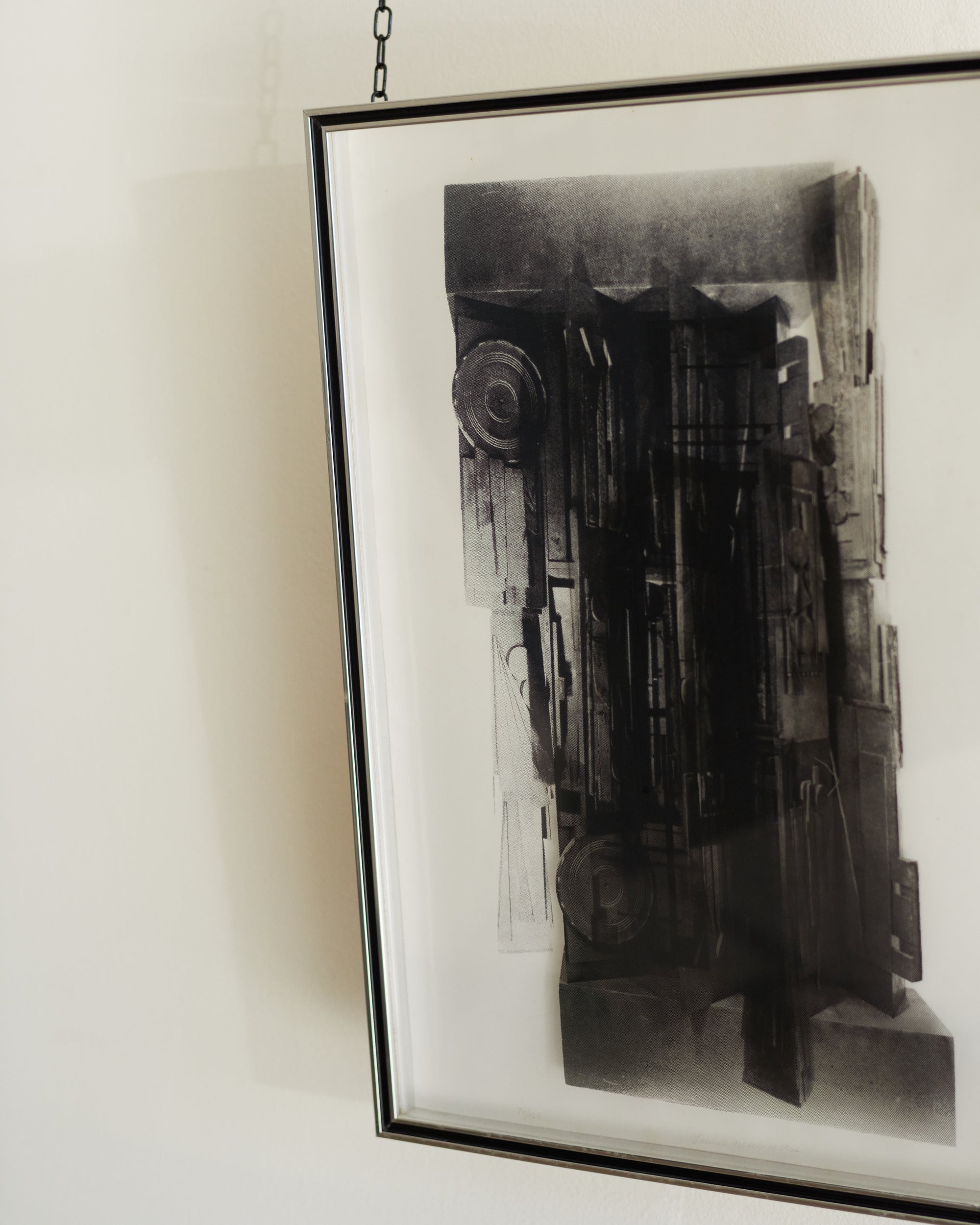 Four in the Morning by Louise Nevelson , 1966 - Mixed Media hanging on background