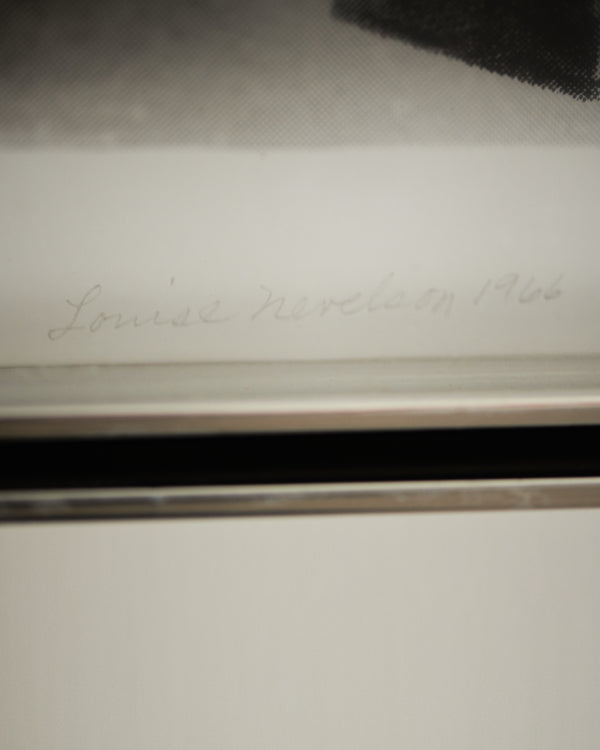 Four in the Morning by Louise Nevelson , 1966 - Mixed Media close up of signature